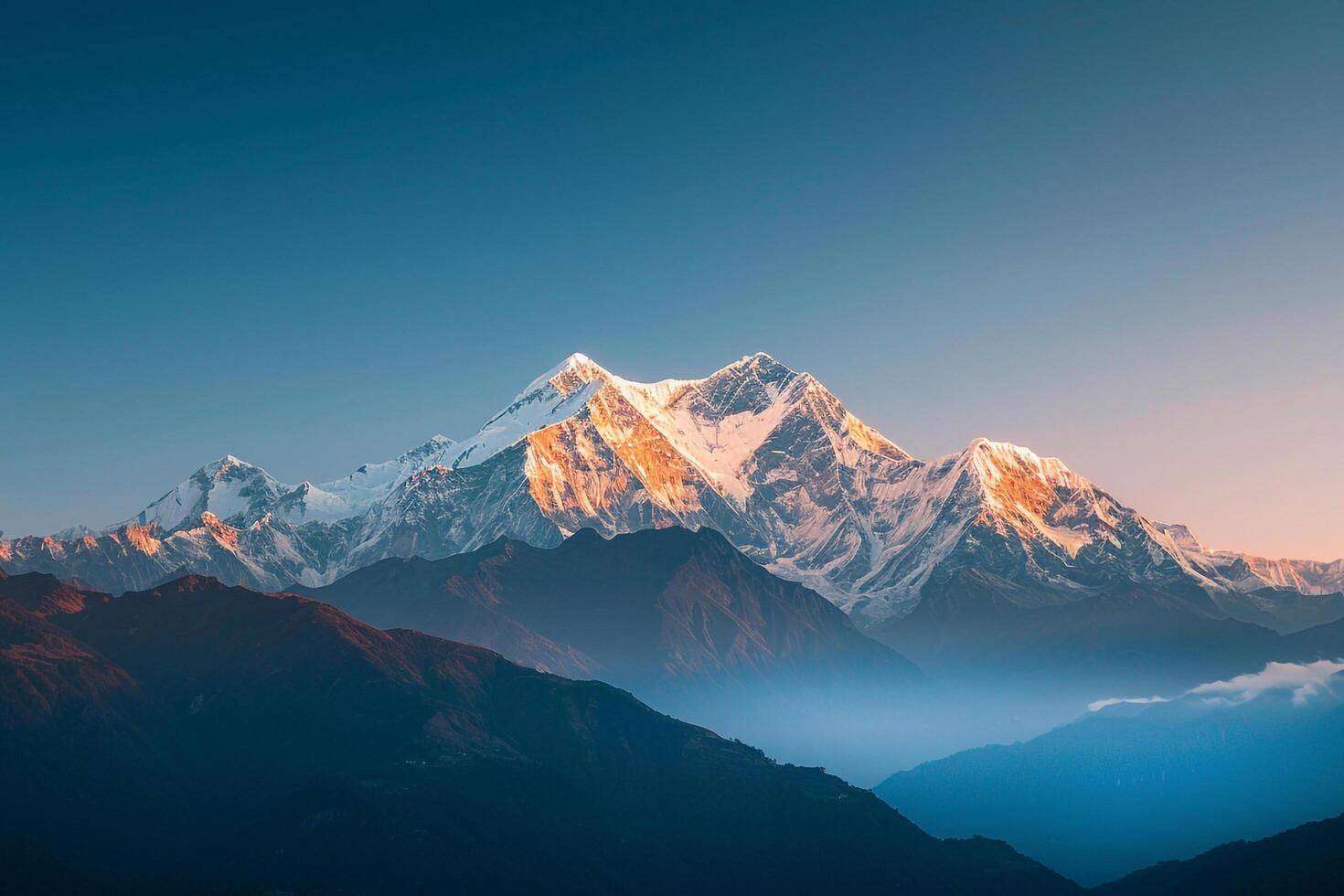 the mountain range is seen in the morning light background photo