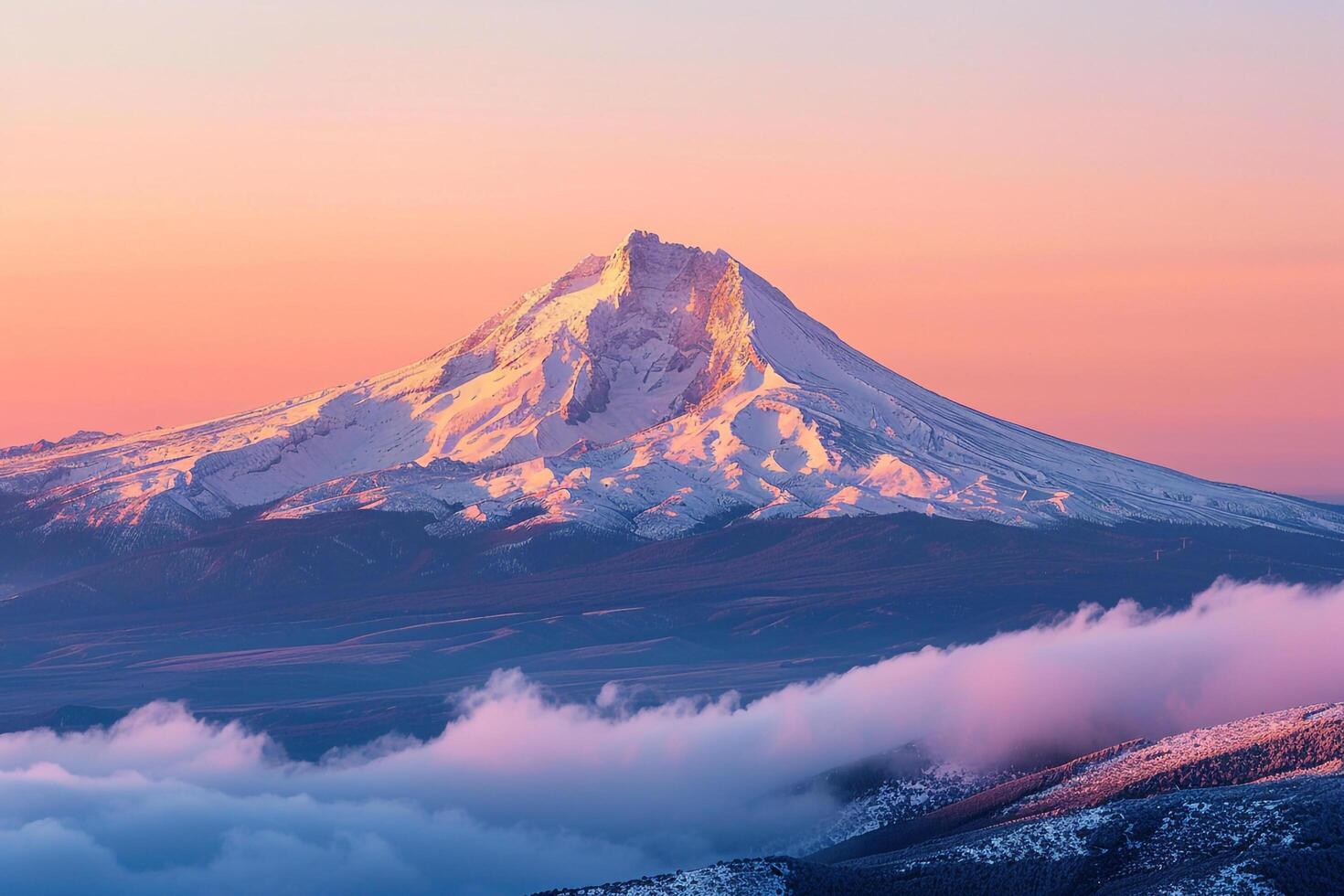 Mount Hood at sunrise background photo