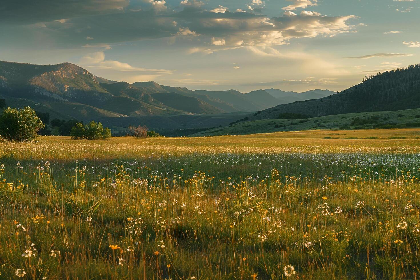 a field of wildflowers background photo