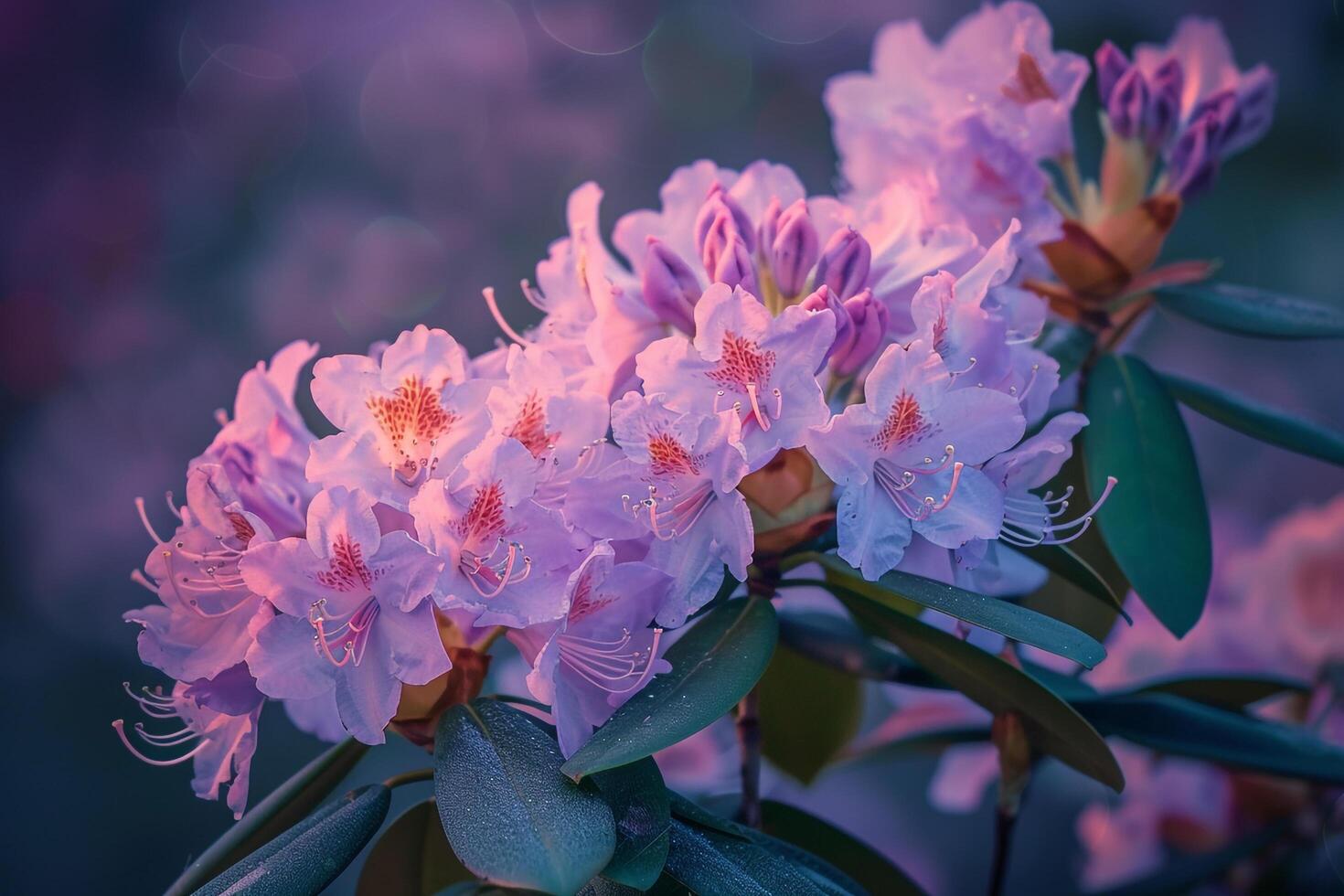 purple flowers are blooming in the evening background photo