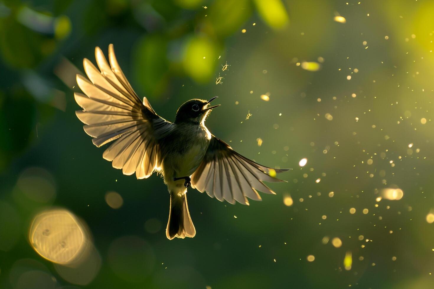a bird flying in the air with its wings spread background photo