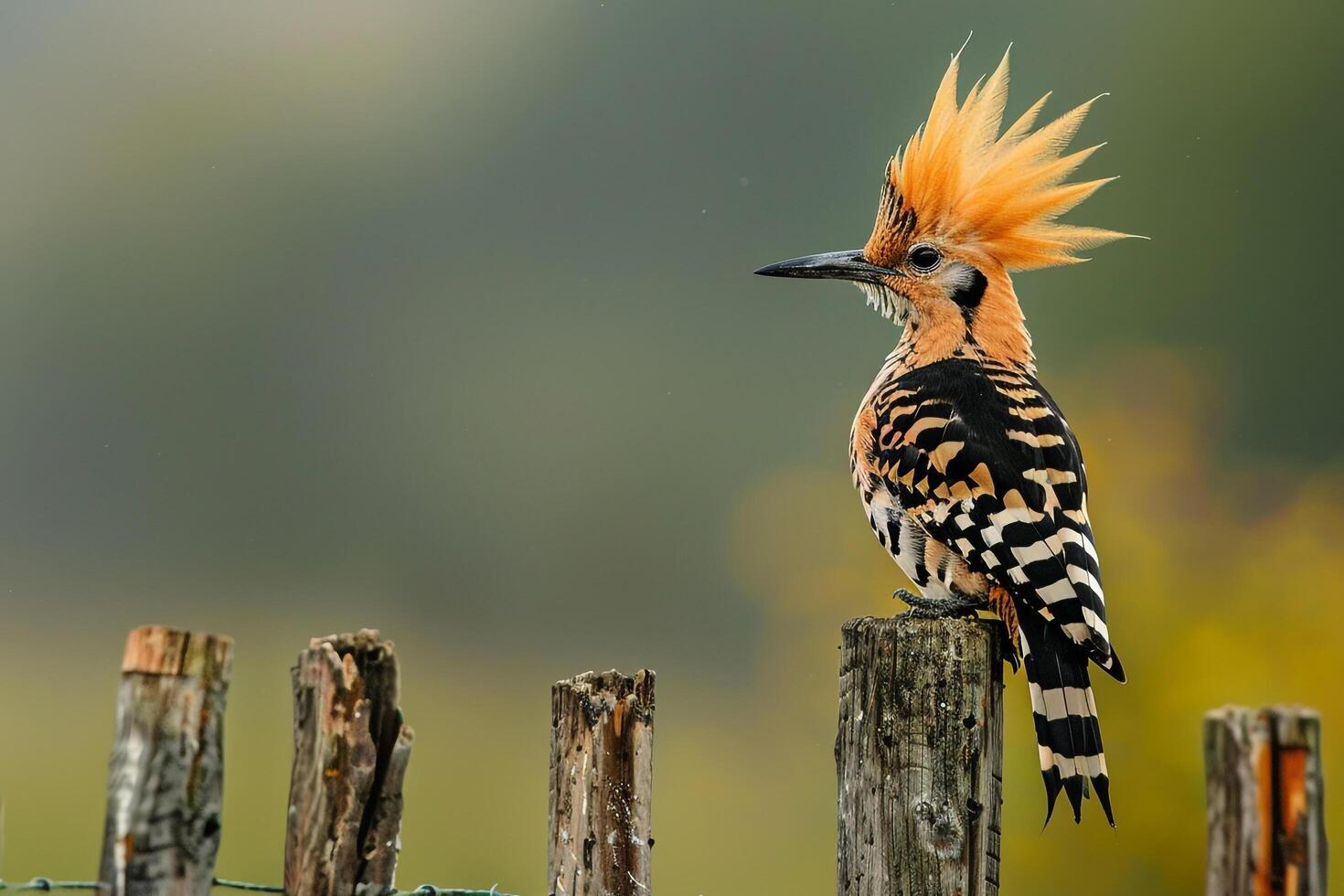 a bird with a mohawk perched on a fence background photo