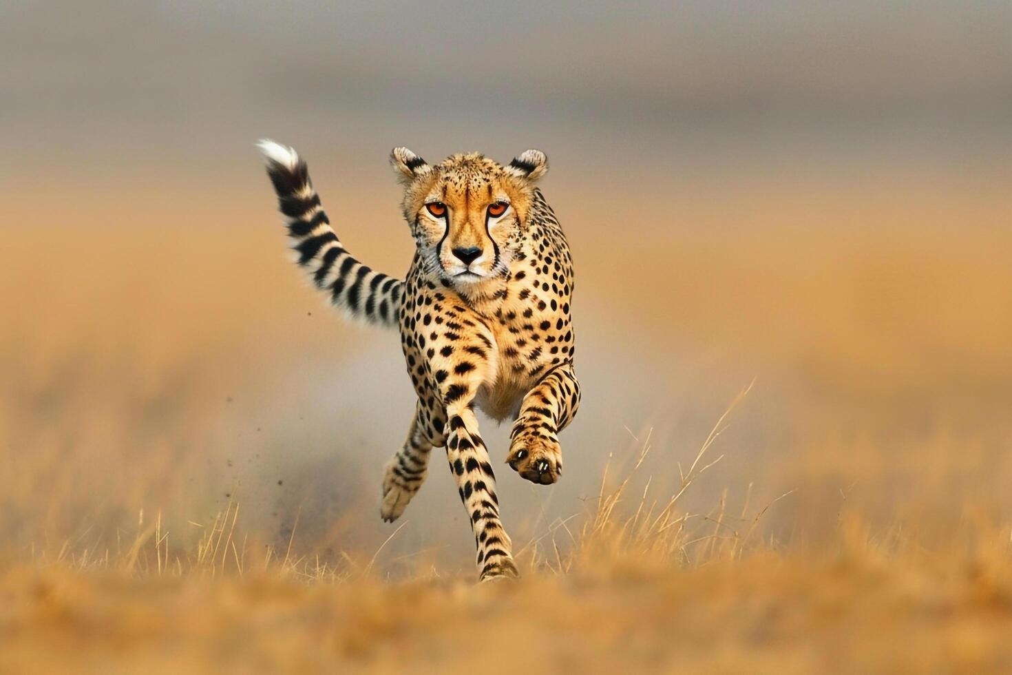 a cheetah running through the grass in the wild background photo