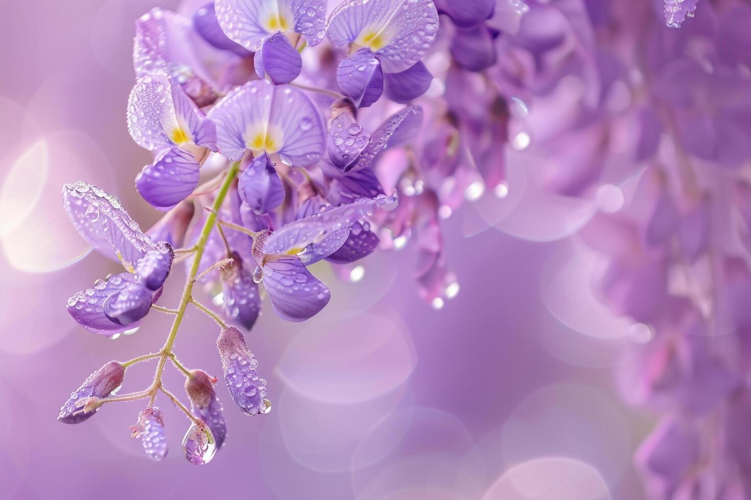 purple flowers with water droplets on them background photo