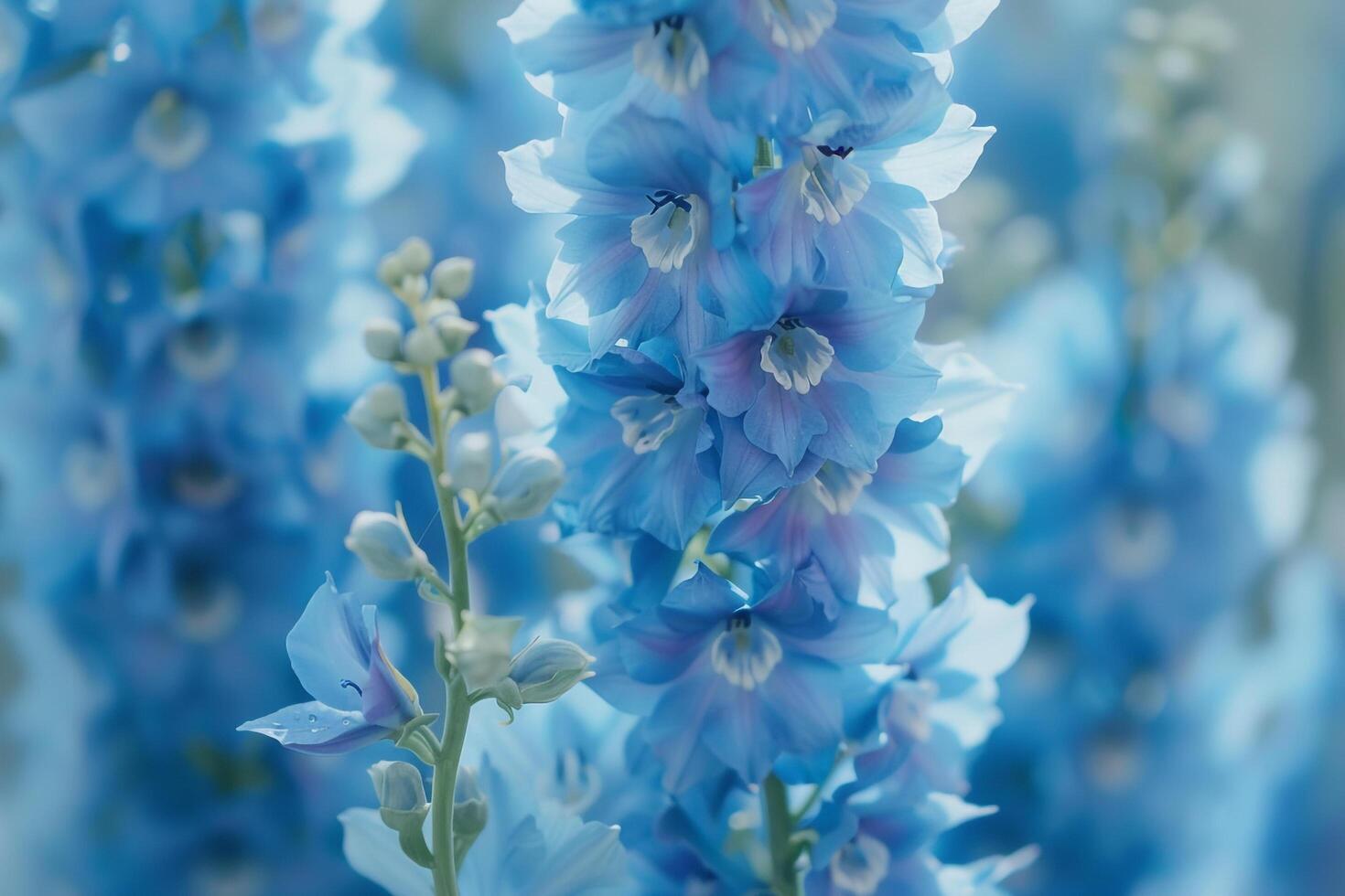 blue flowers shown in a field with background photo