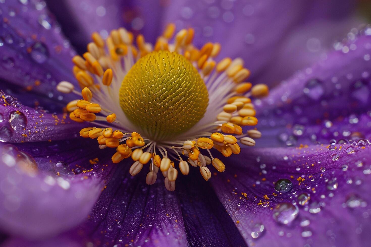 A purple flower with water droplets background photo