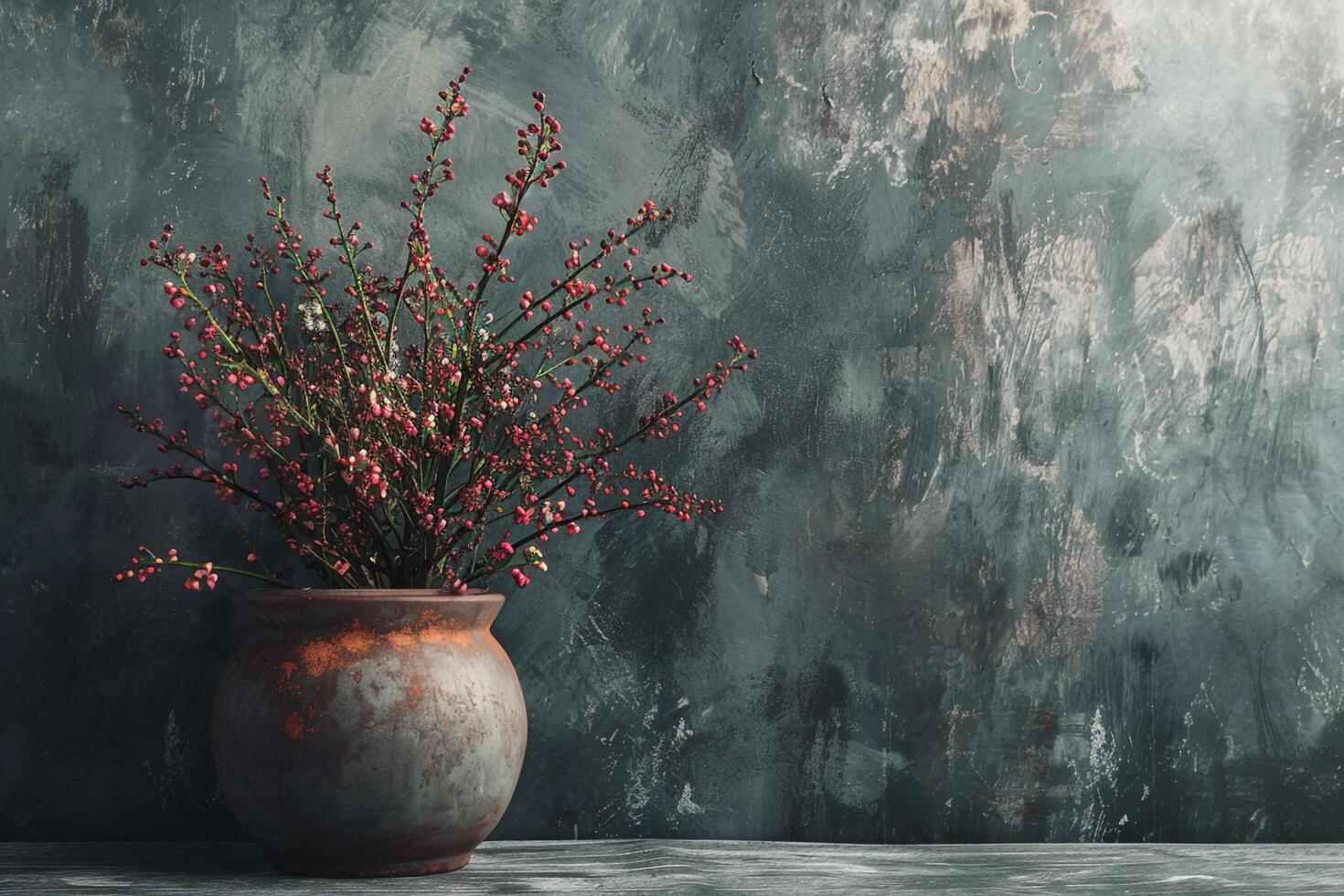 A vase with flowers sitting on a table background photo