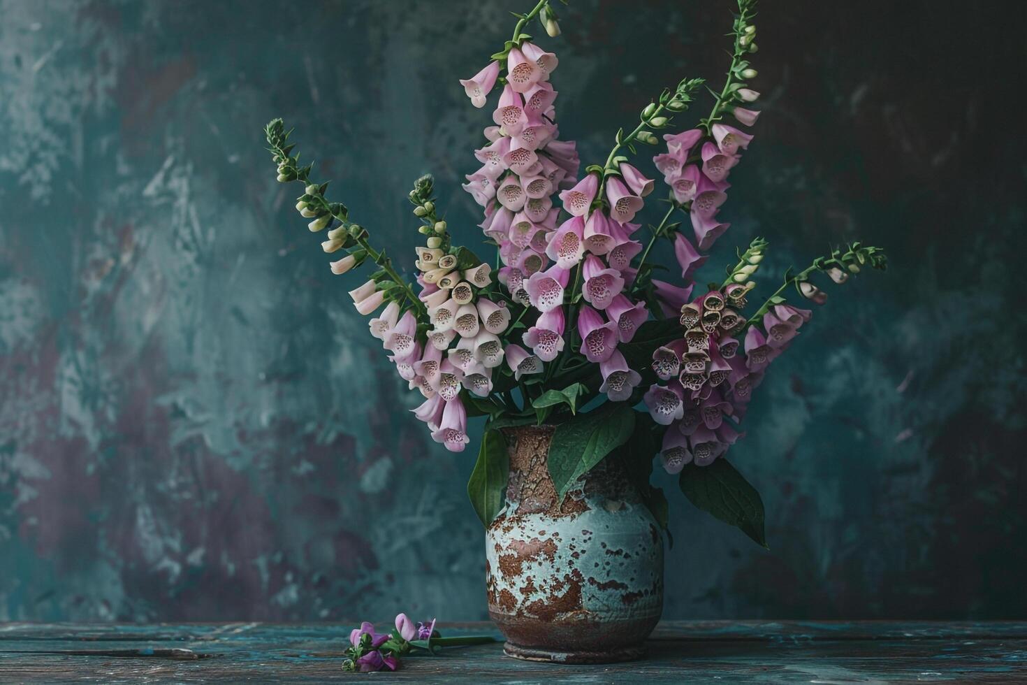 A vase with flowers sitting on a table background photo