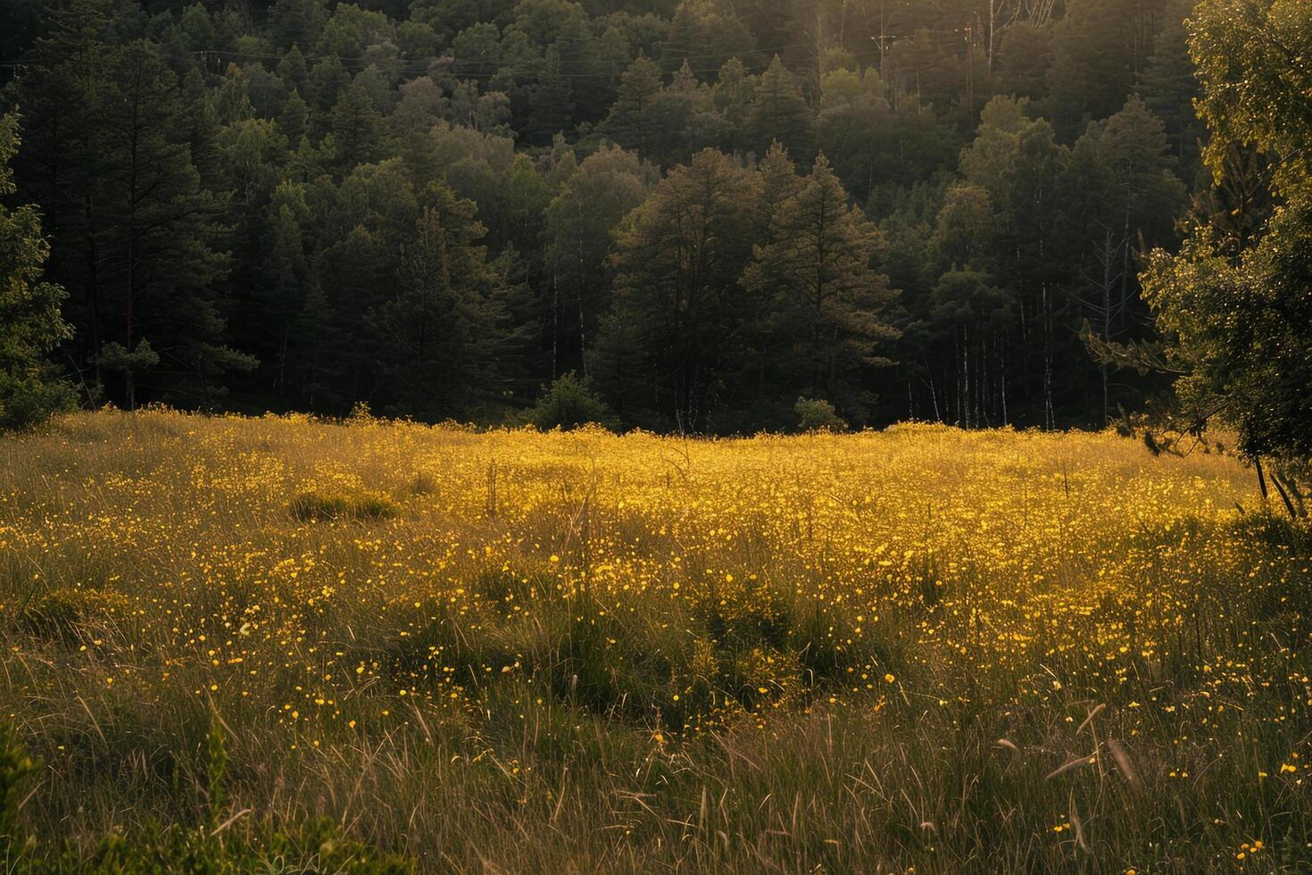 a field of yellow flowers background photo