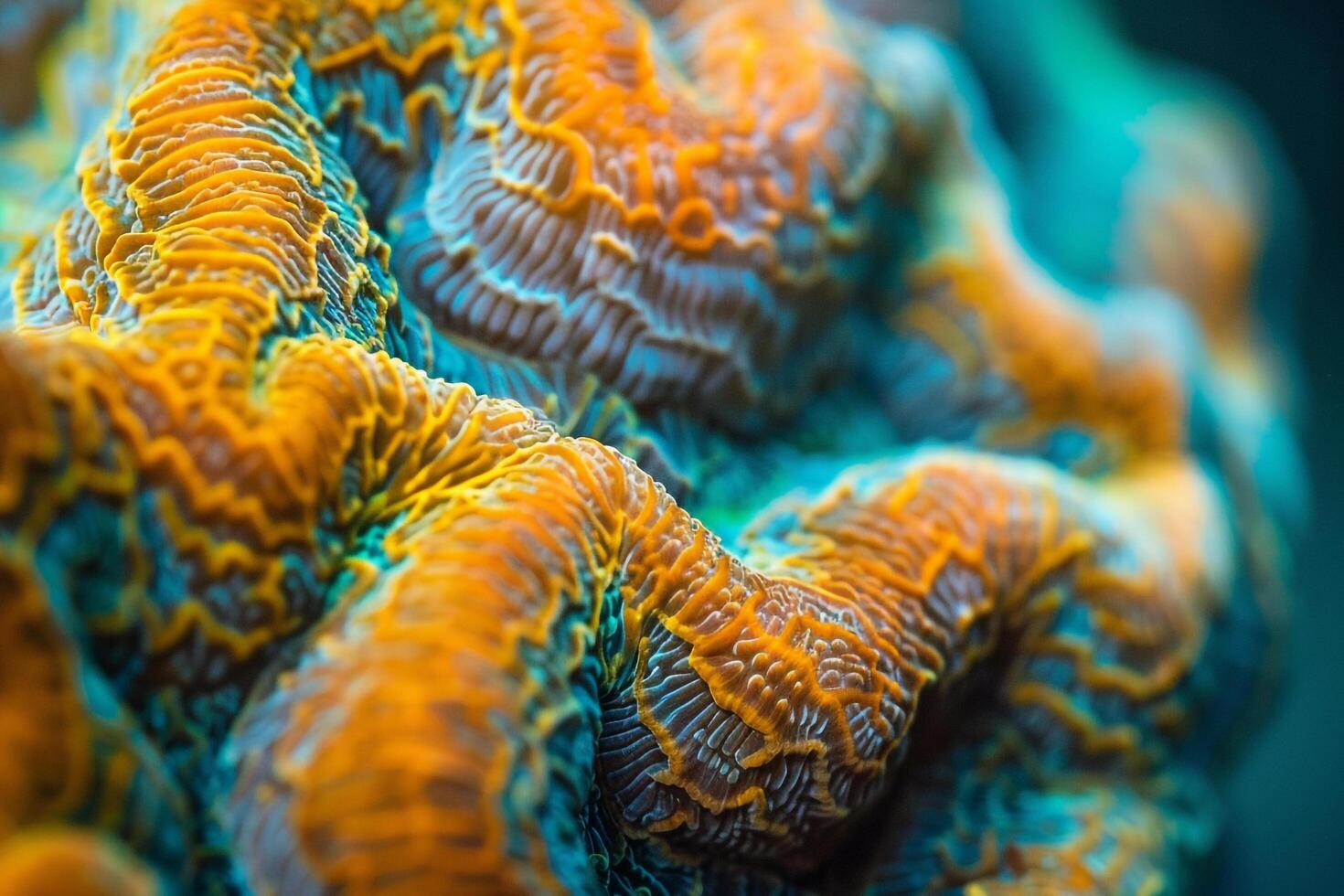 A Photo of a Colorful Coral with a Scenic Background