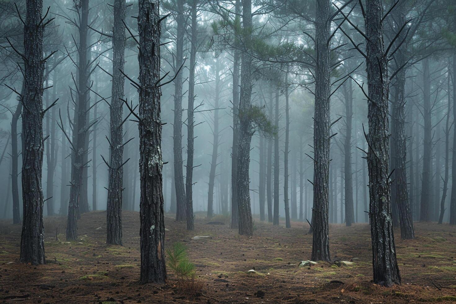 A Forest with Many Trees with a Scenic Background photo