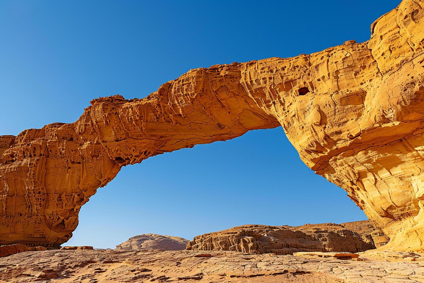A Large Rock Formation in the Background photo