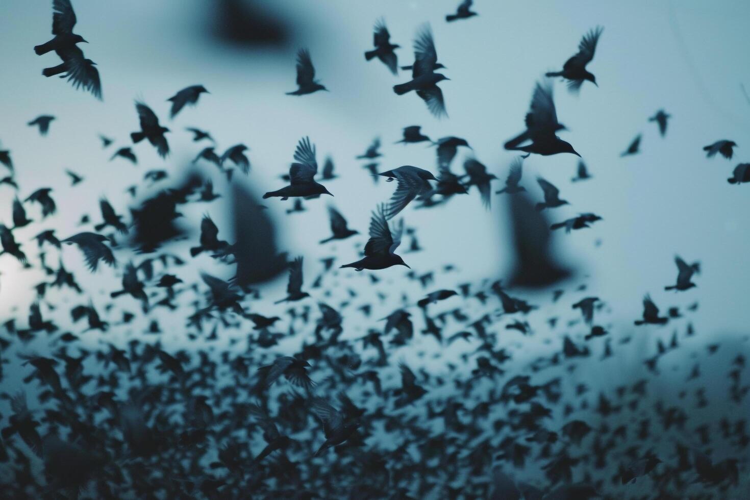 Flock of Birds Flying in the Sky Background photo