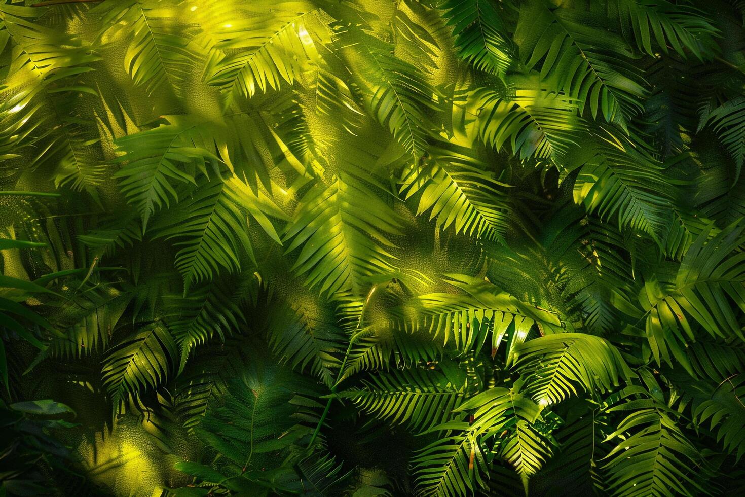 Tropical Forest with Green Leaves and Sunlight Background photo