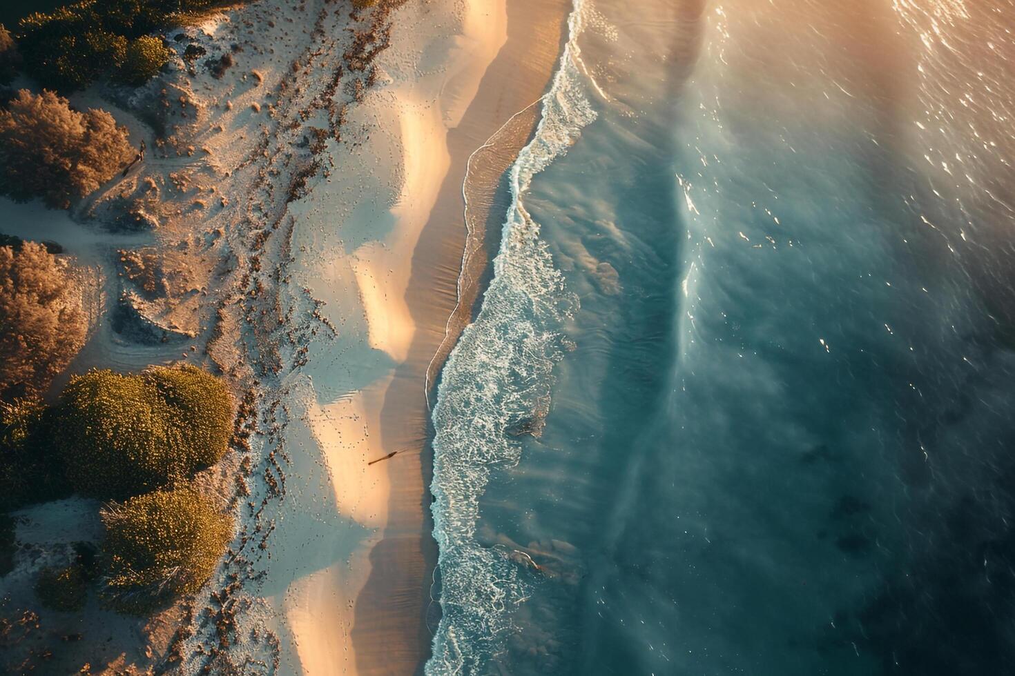 An Aerial View of a Beach and Ocean Background photo