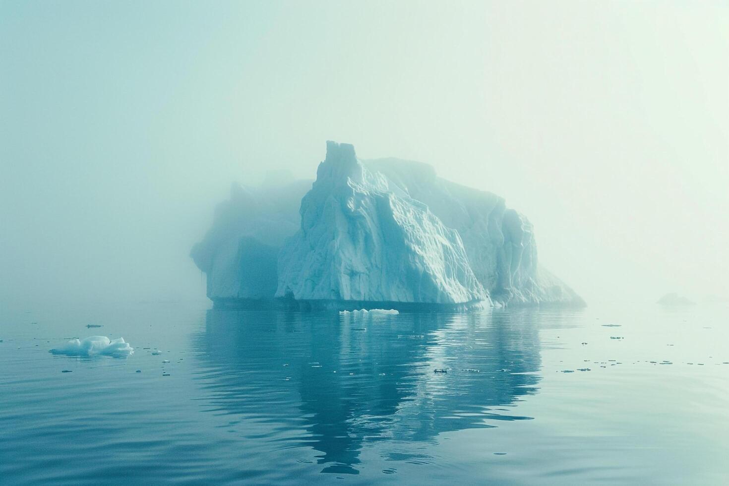 iceberg in the fog background photo