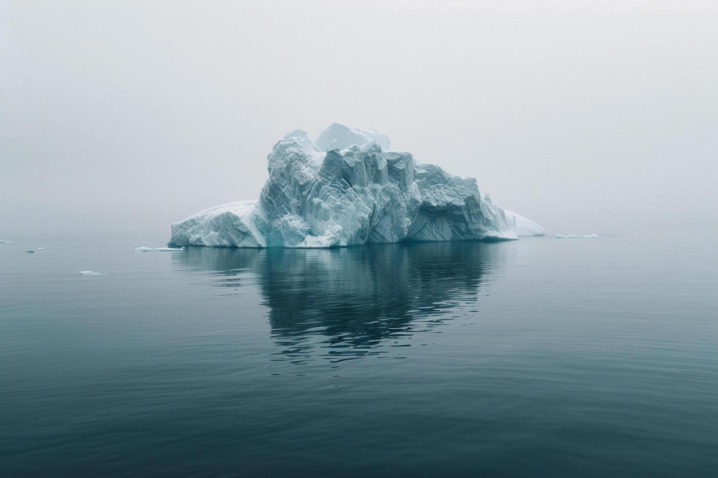 iceberg in the ocean on a foggy day background photo