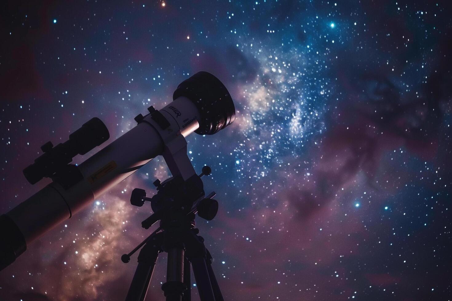 a telescope is seen in the night sky background photo