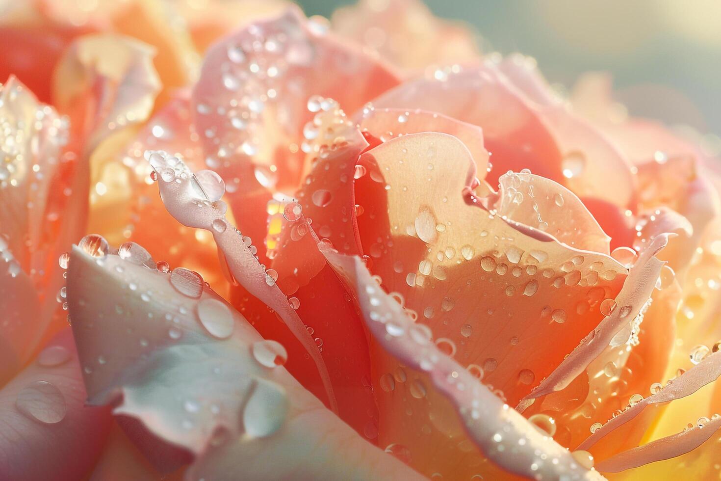 a closeup of a rose with water droplets background photo