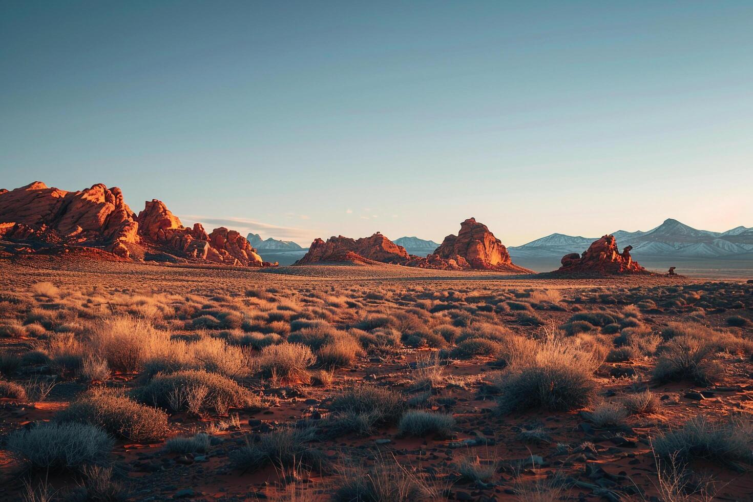 the desert is full of rocks and grass background photo