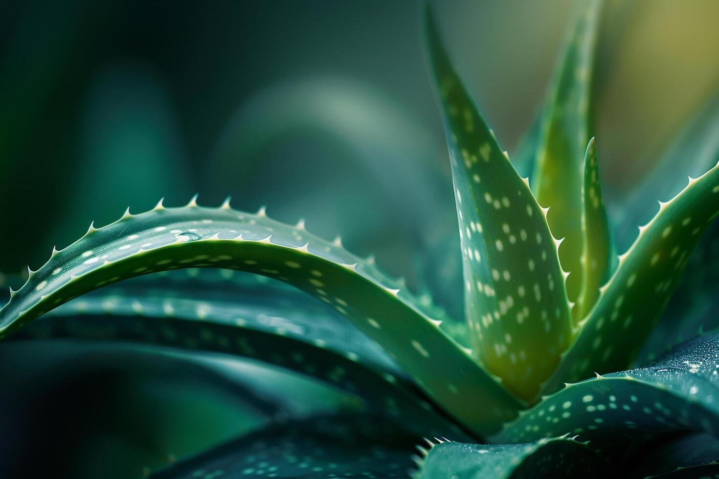 nature of aloe vera plant with green leaves background photo