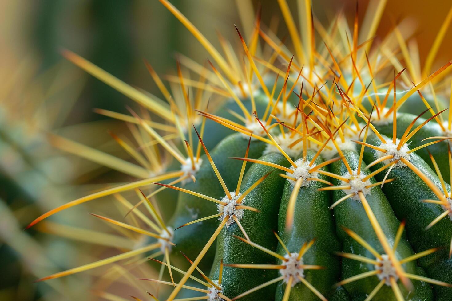 Cactus with yellow spikes, background photo