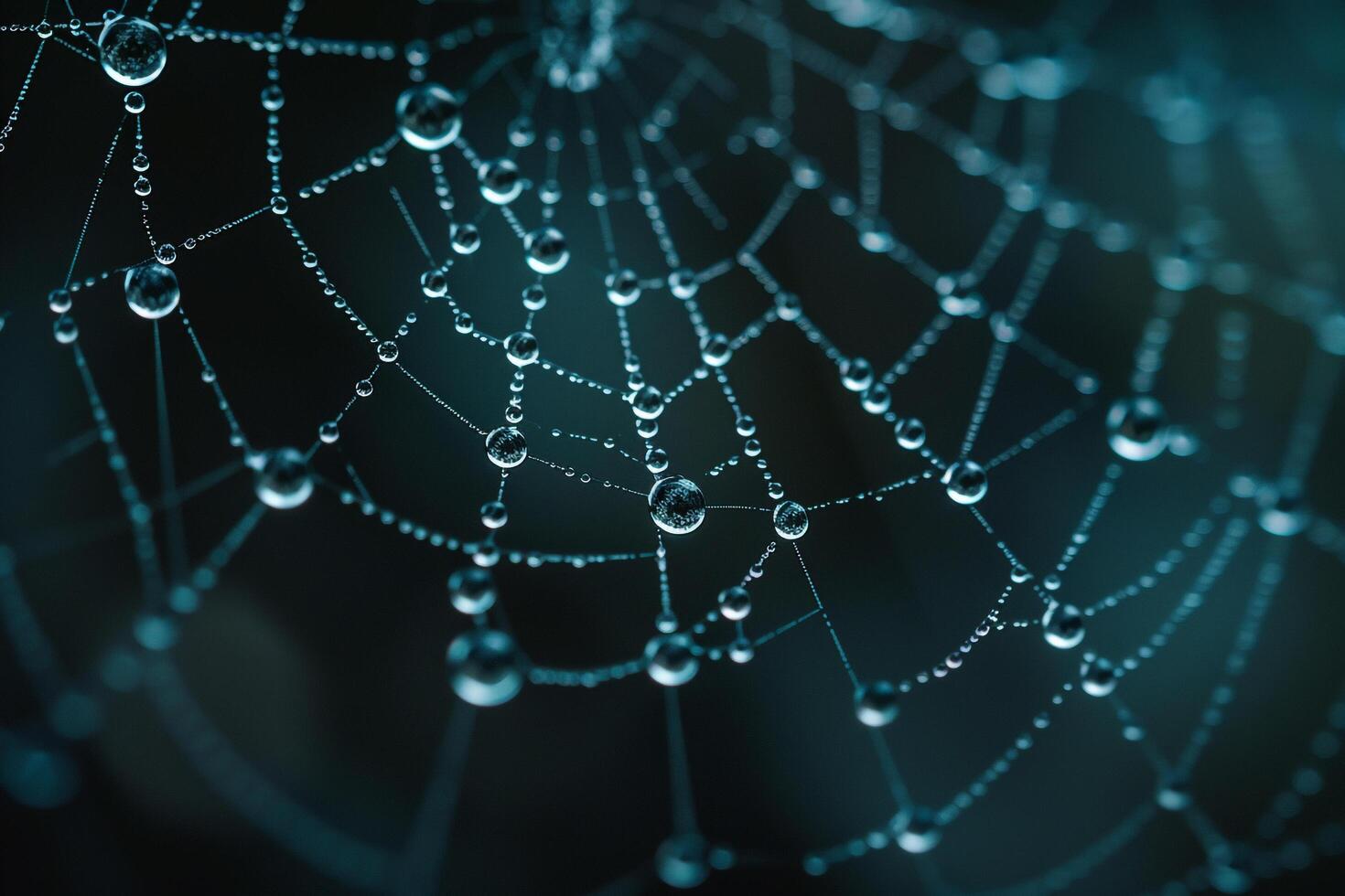 Water droplets on a spider web, background photo
