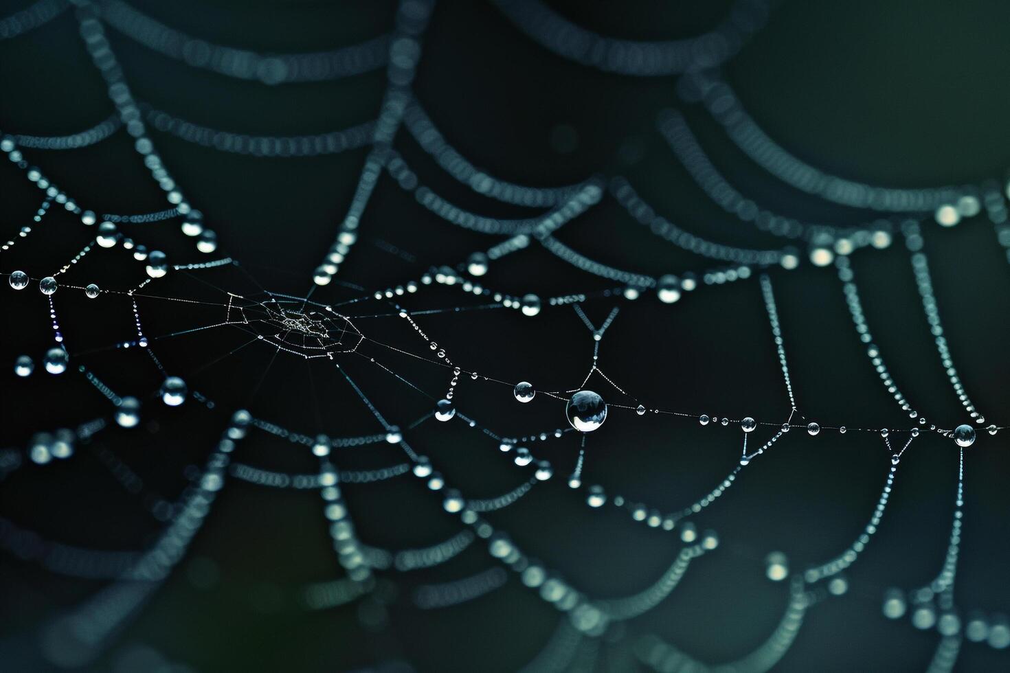 Spider web with water droplets, background photo