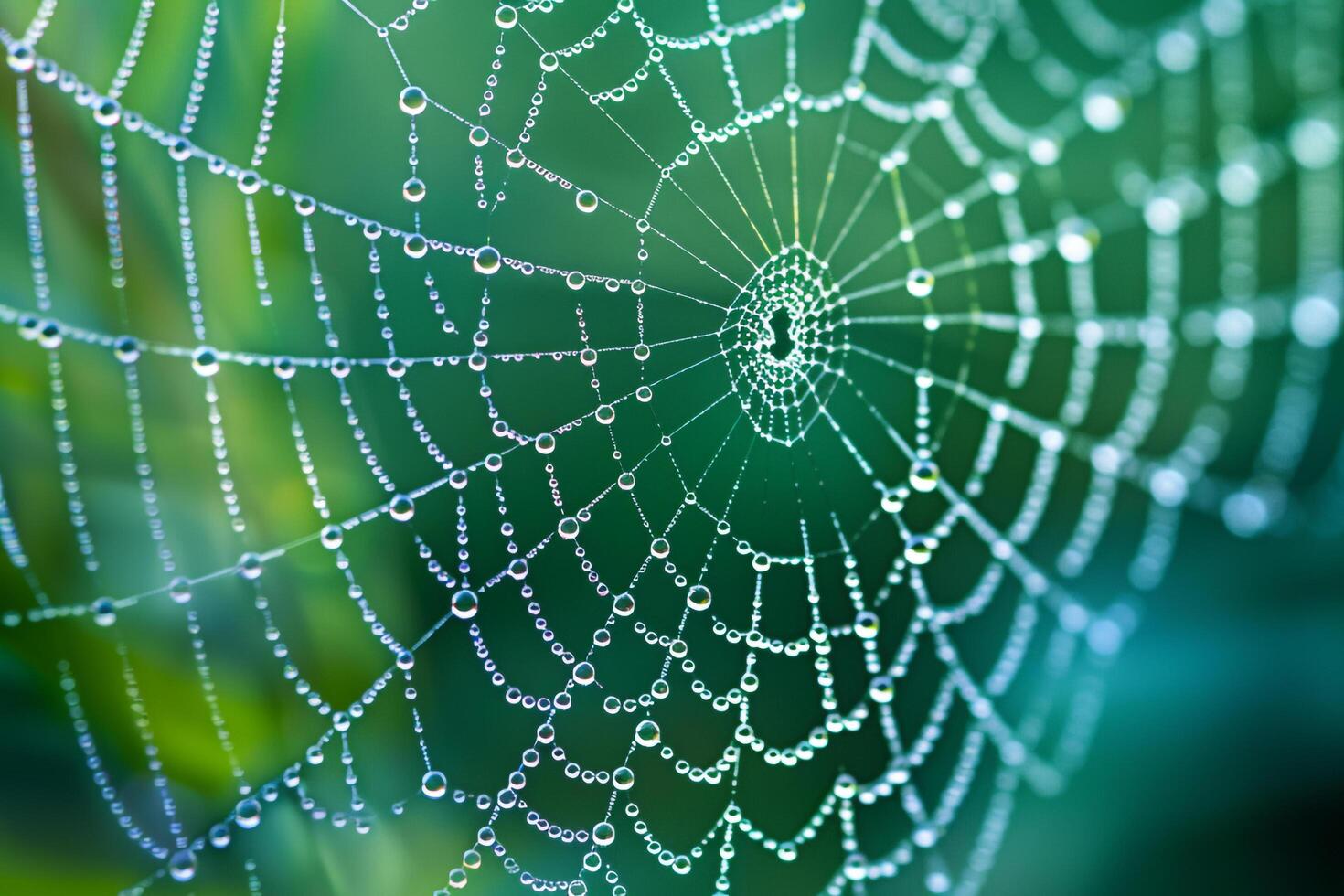 Spider web with water droplets on it, background photo