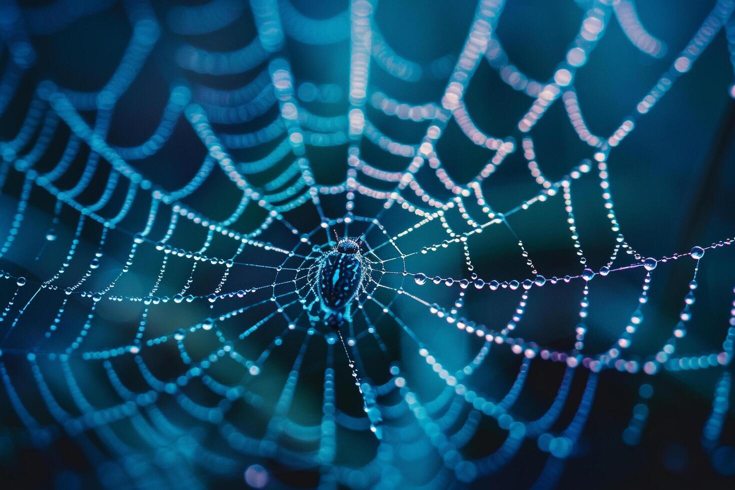 Spider web with water droplets on it, background photo