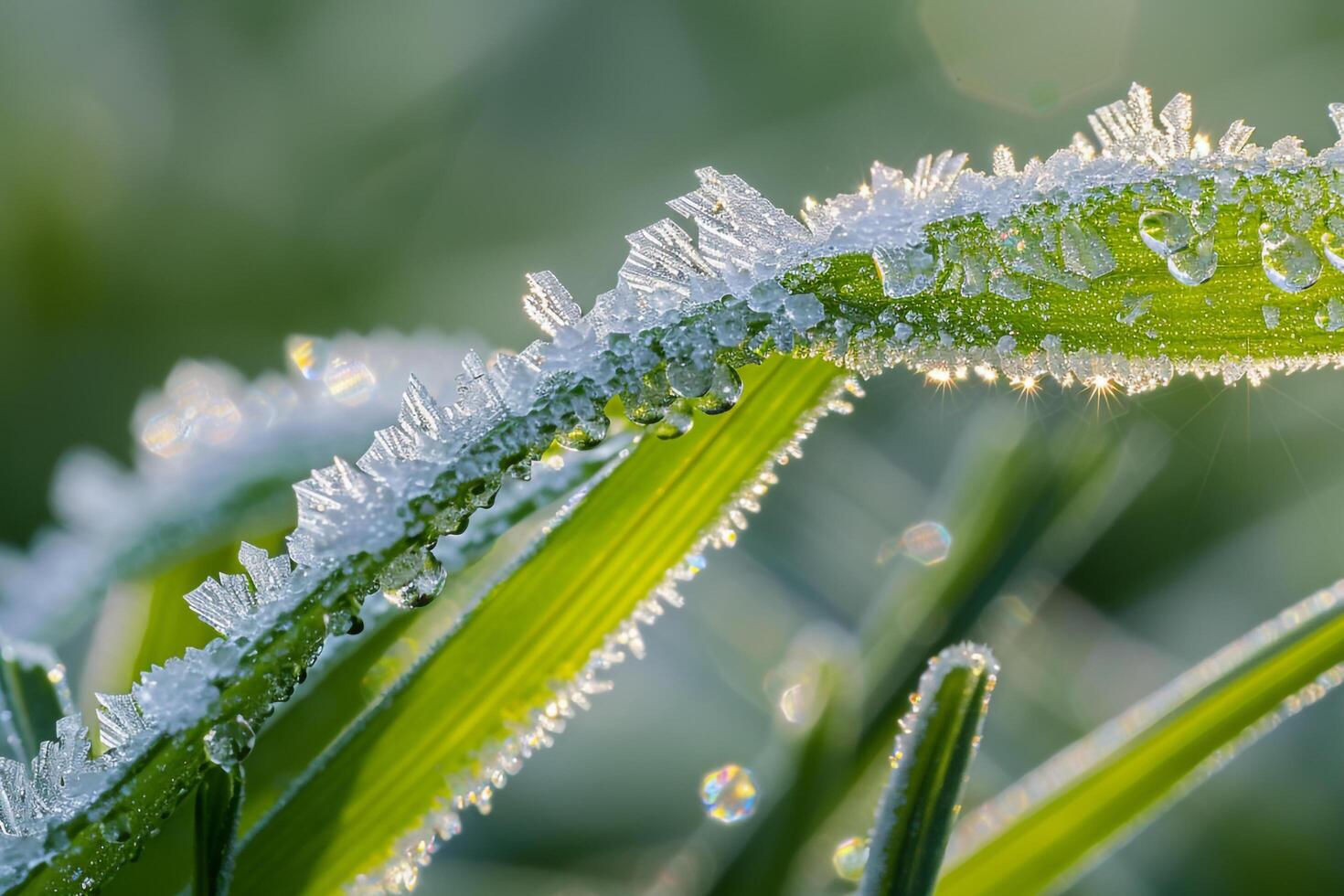 Frost on grass, background photo