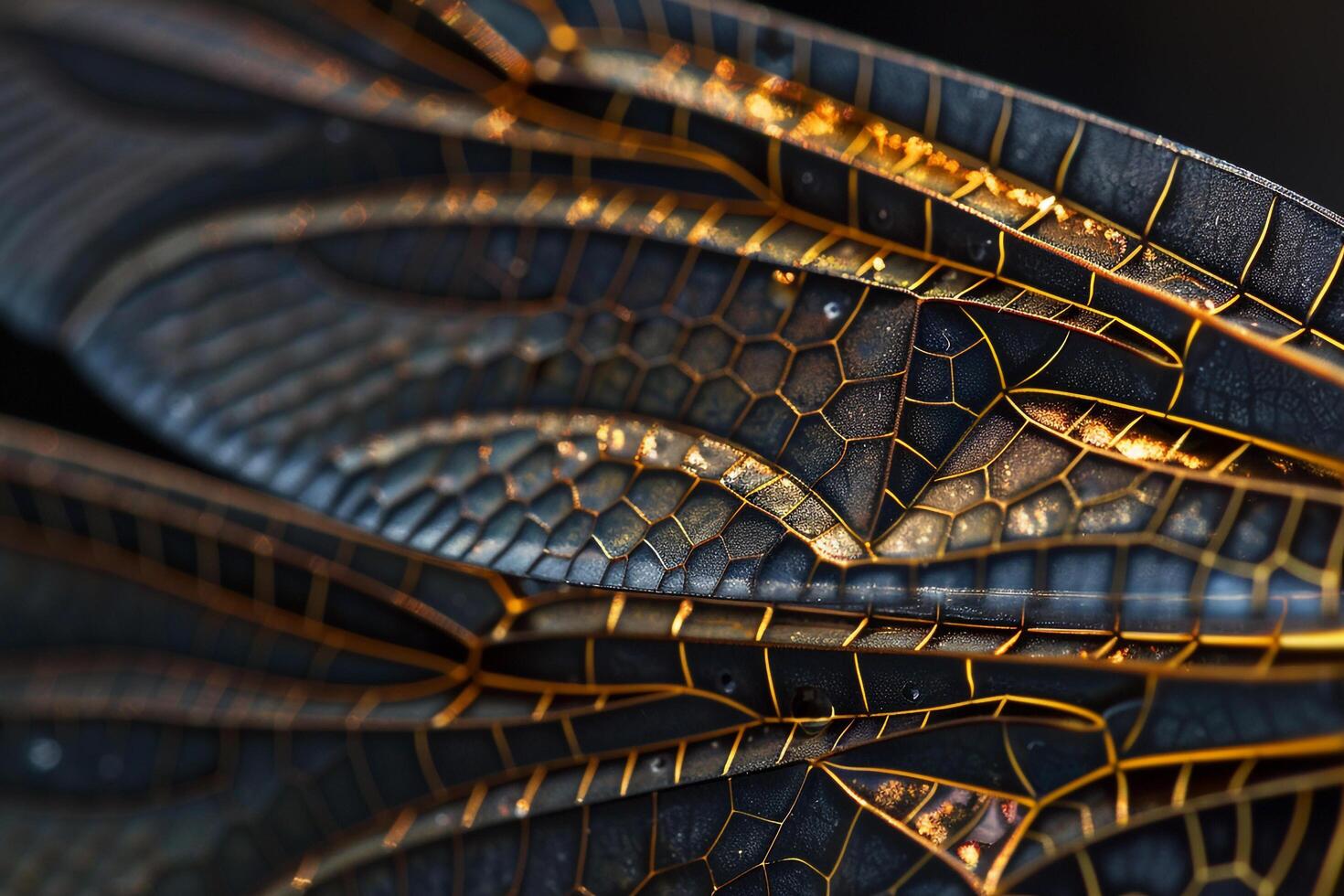 A detailed view of a dragonfly wing with background photo