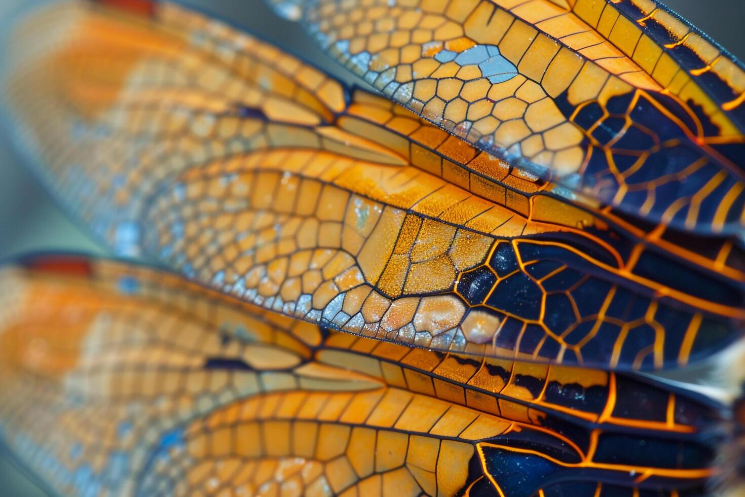 A detailed view of dragonfly wings with background photo