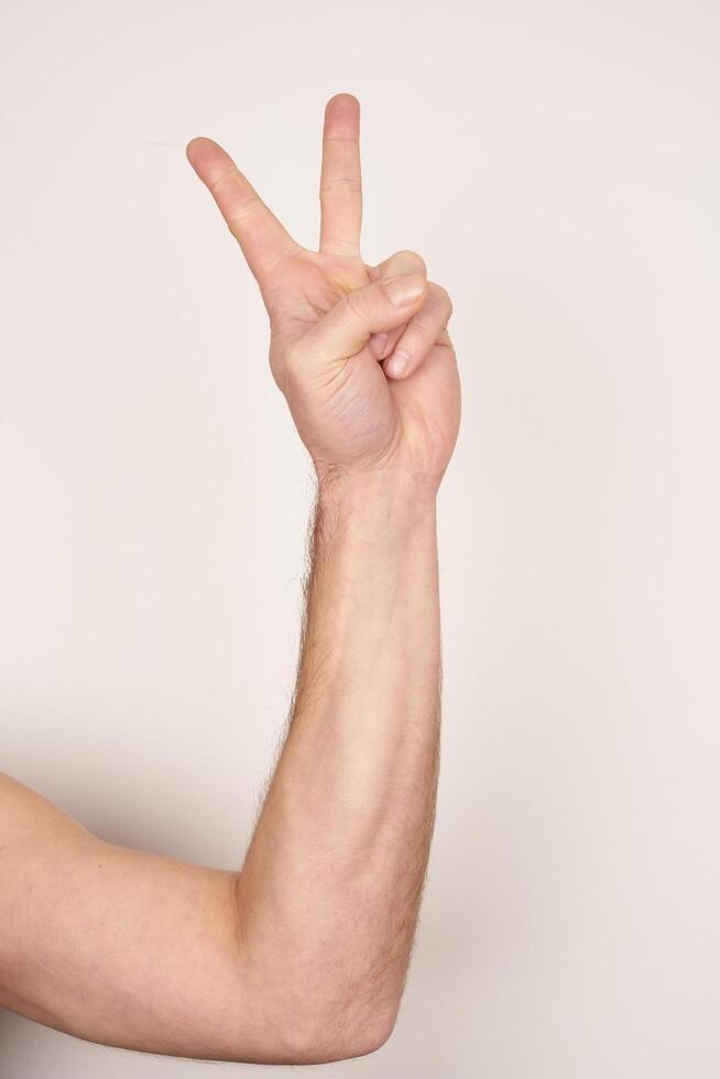 Hand sign language photo