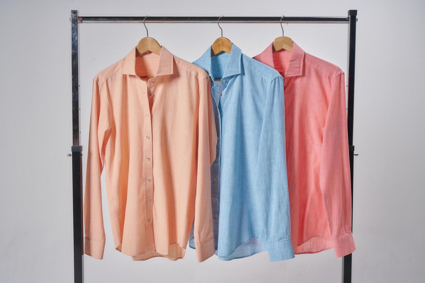 pastel colored linen casual shirts photo