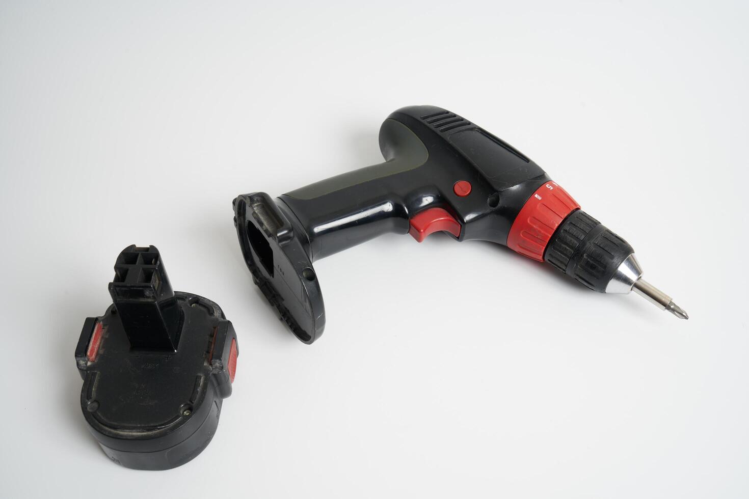 cordless drill on a white background photo