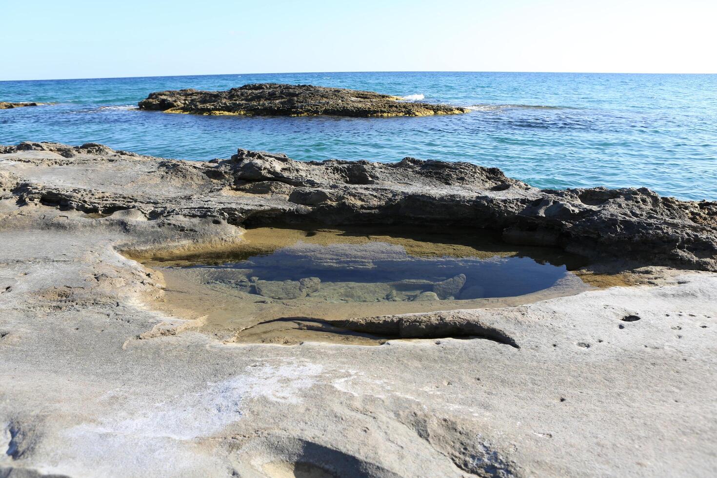 rocky seaside in Cyprus photo