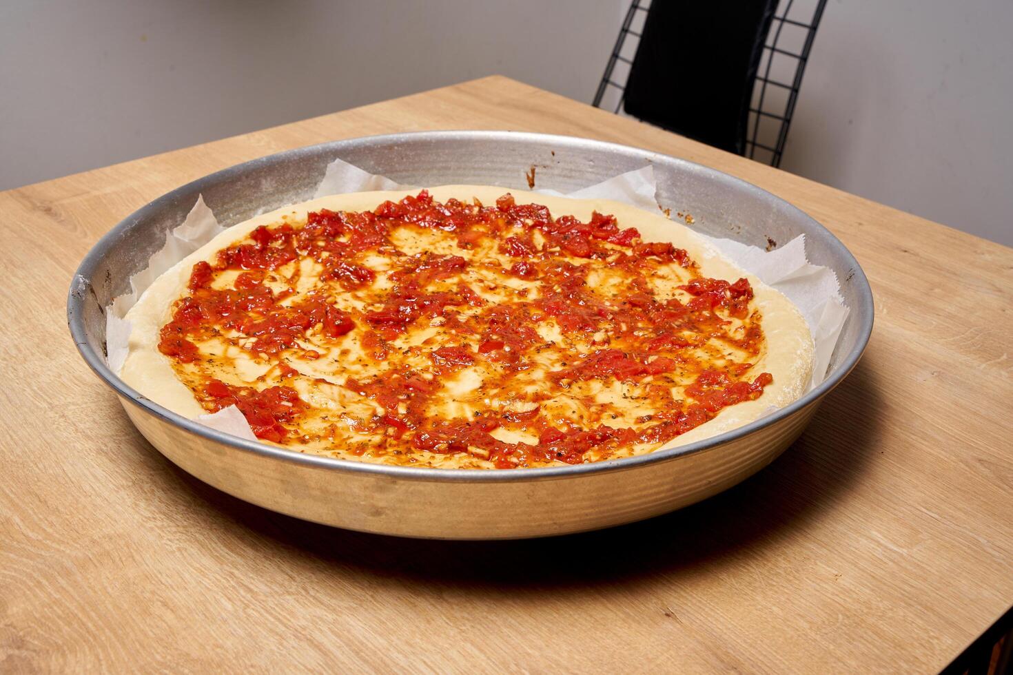 home made vegetarian pizza photo