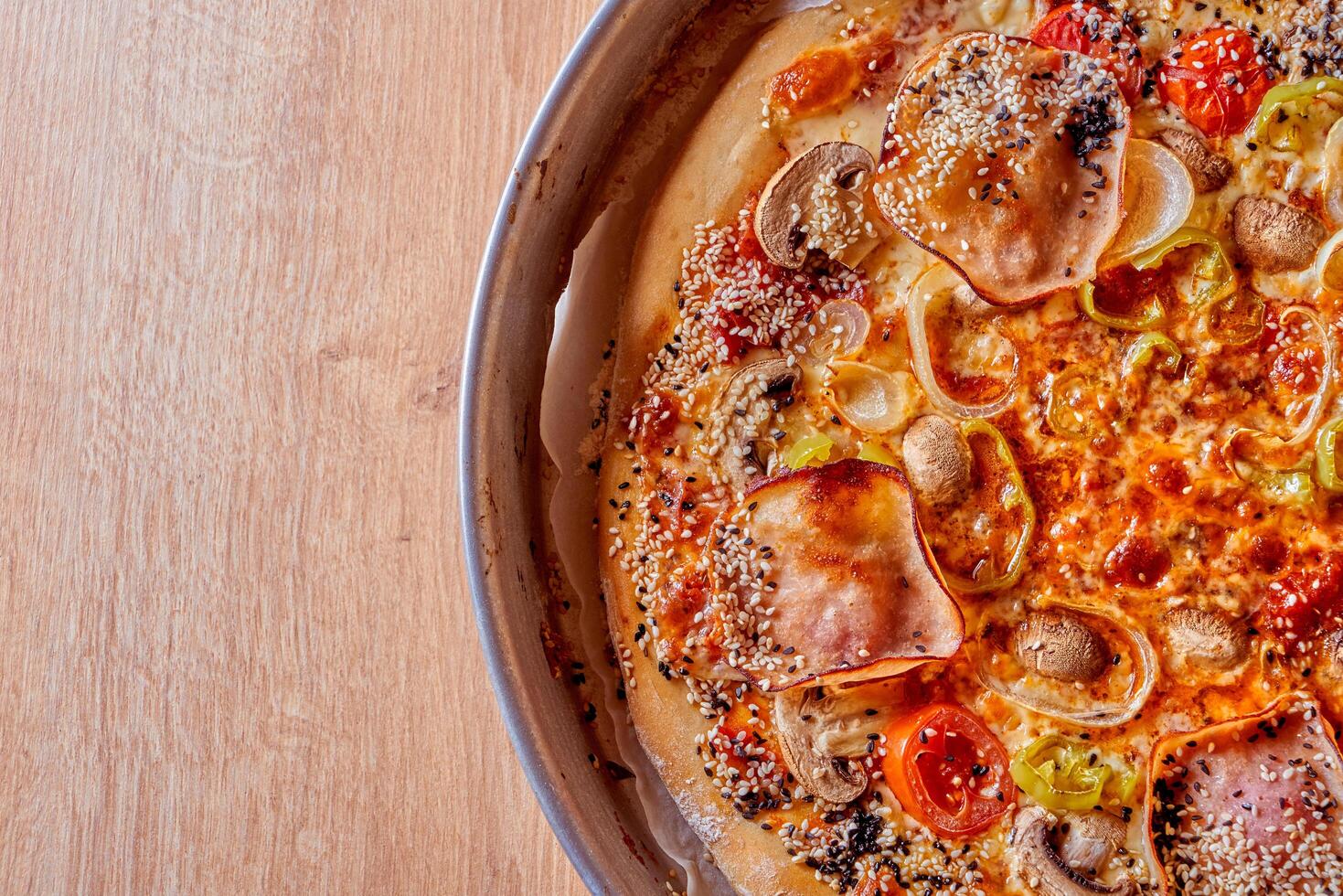 home made vegetarian pizza photo