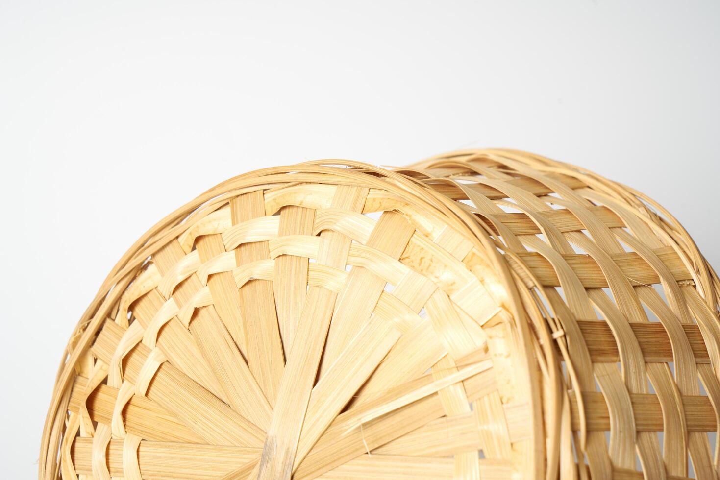 wicker basket on a white background photo