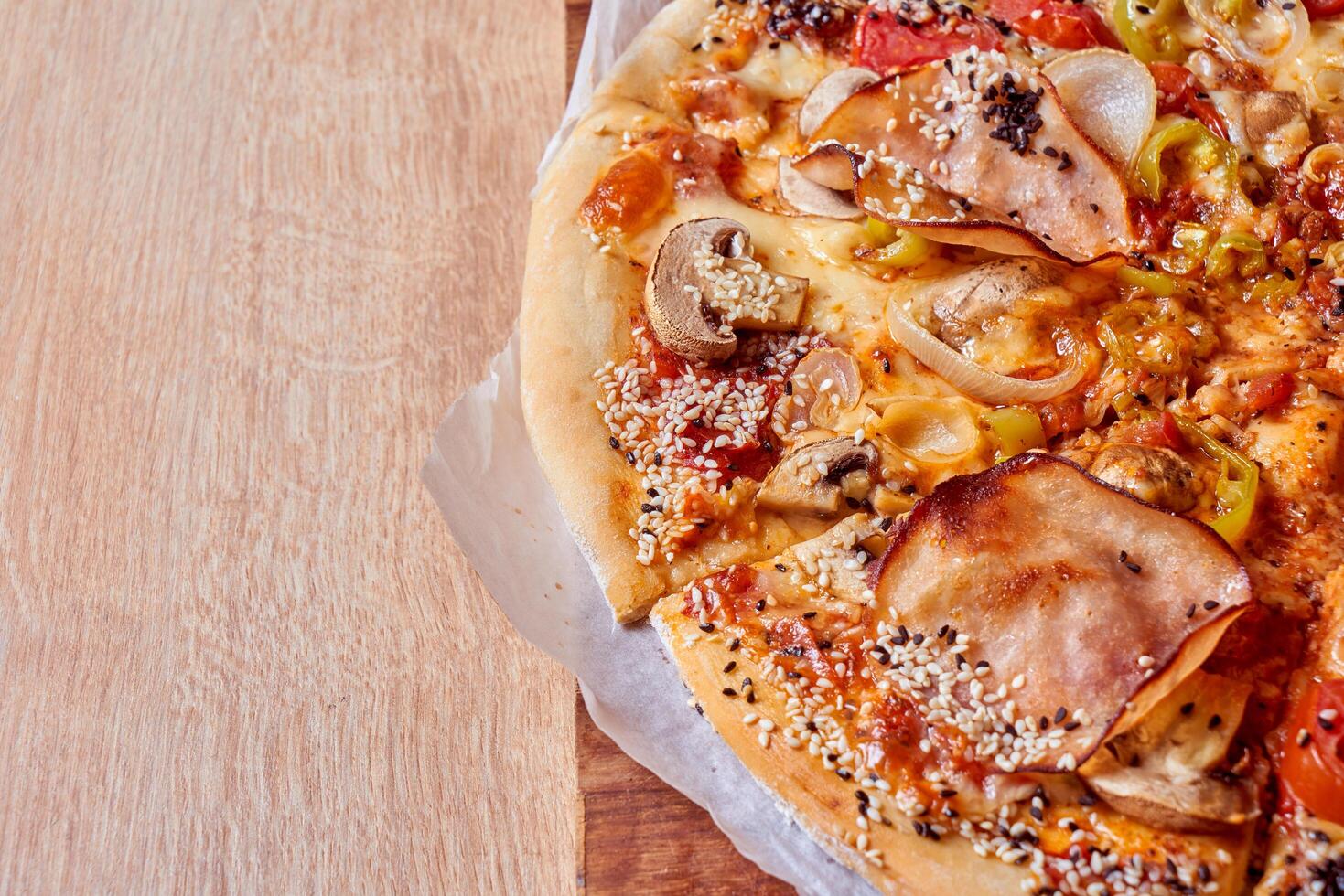home made vegetarian pizza photo