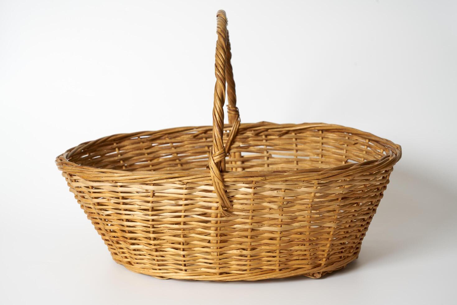 wicker basket on a white background photo