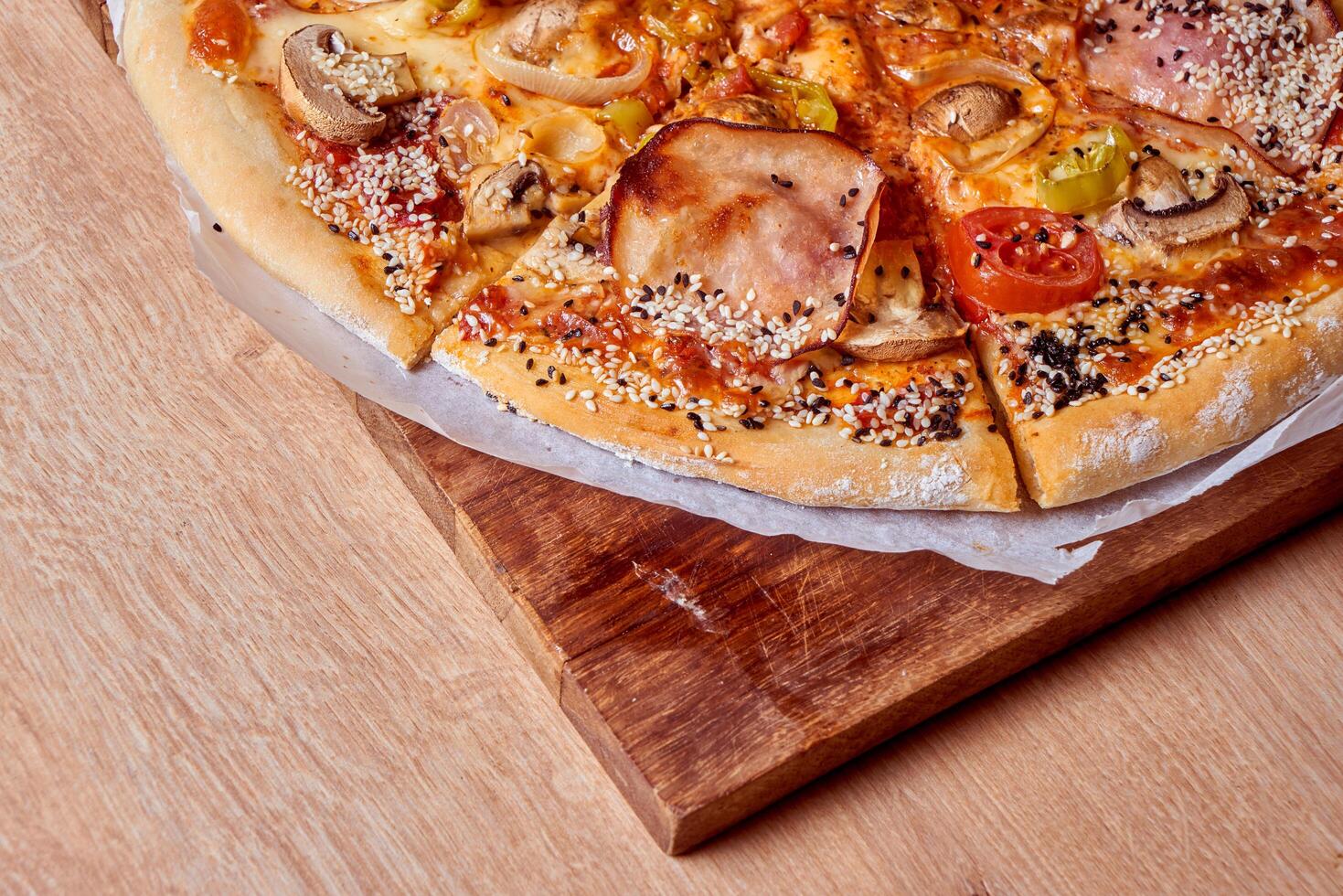 home made vegetarian pizza photo