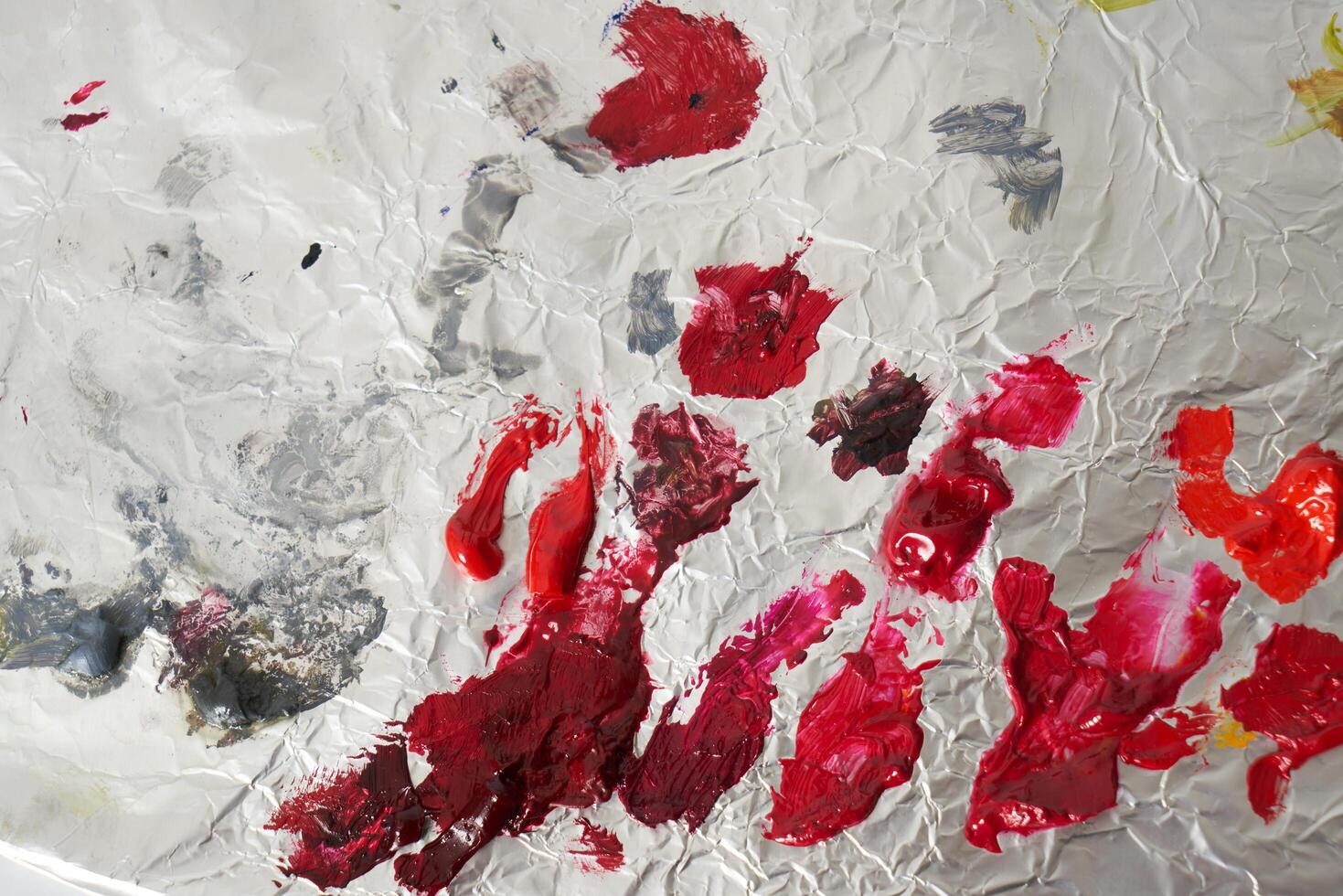 Oil paint on painters palette photo