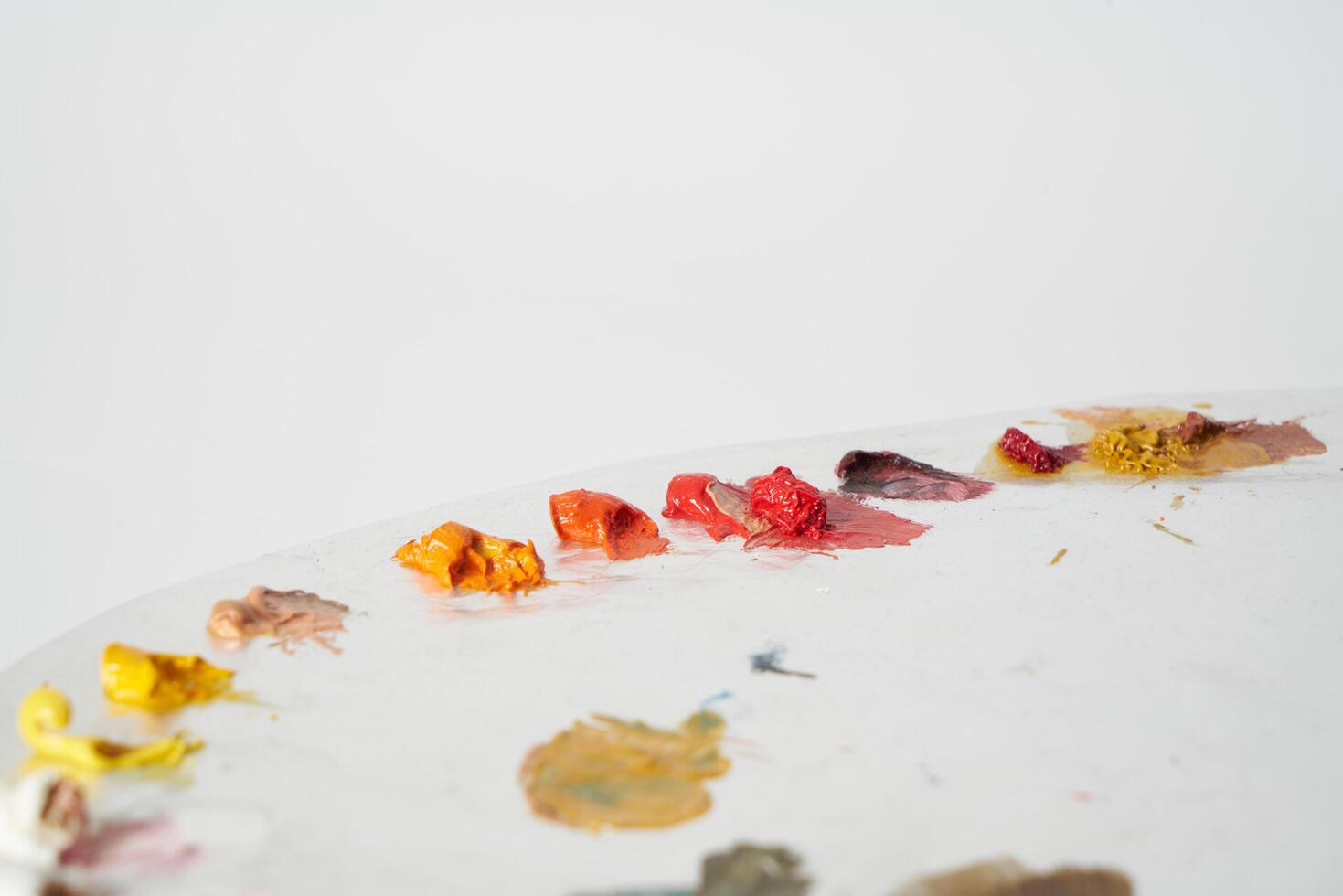 Oil paint on painters palette photo