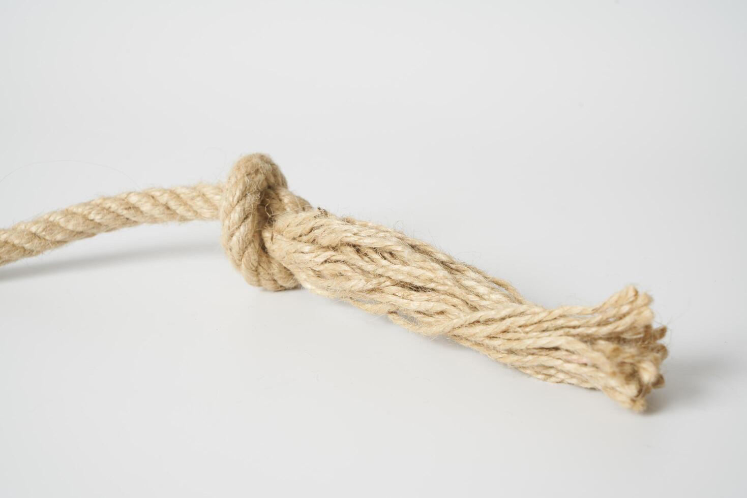 brown rope on white background photo