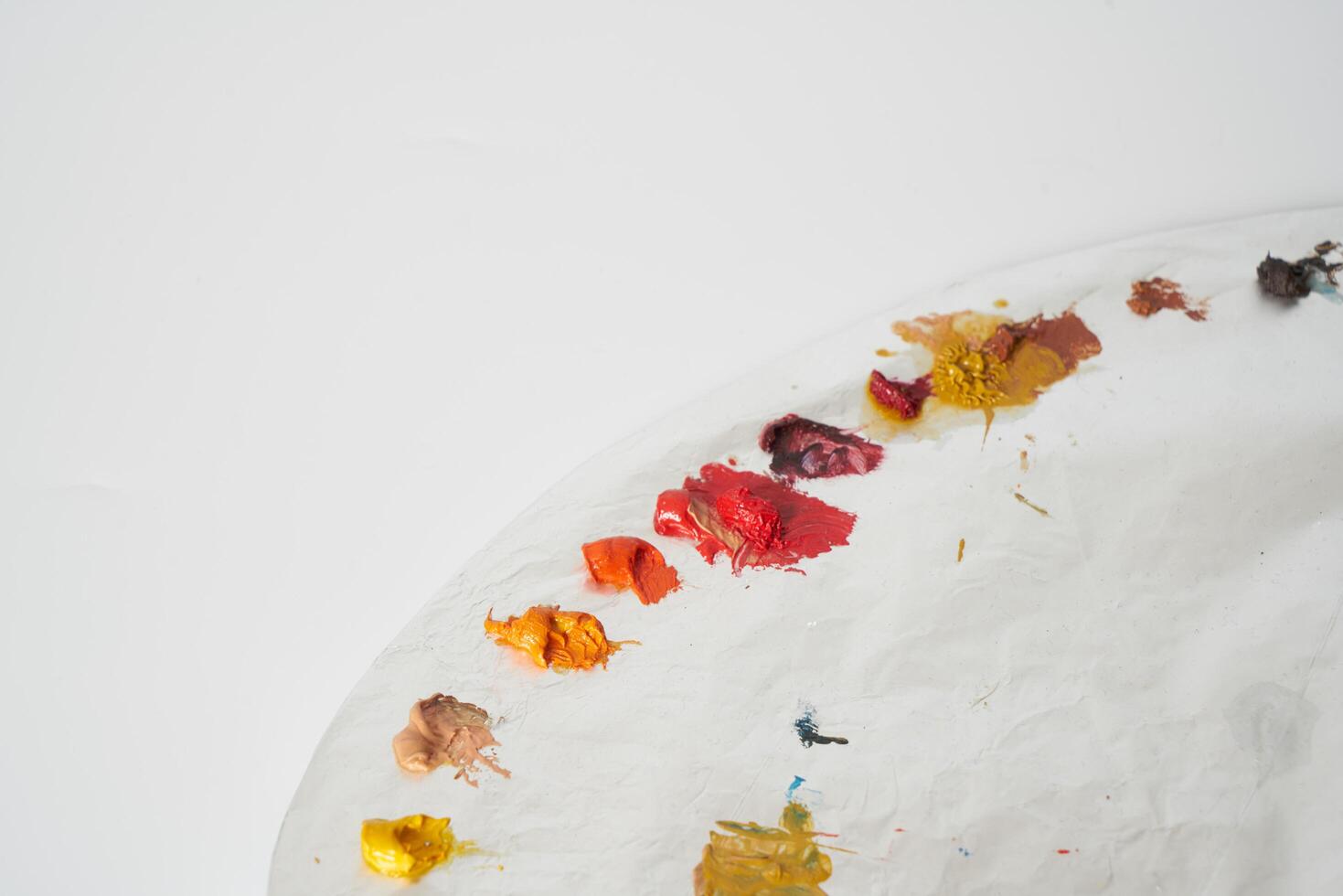 Oil paint on painters palette photo