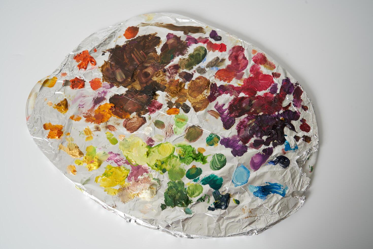 Oil paint on painters palette photo