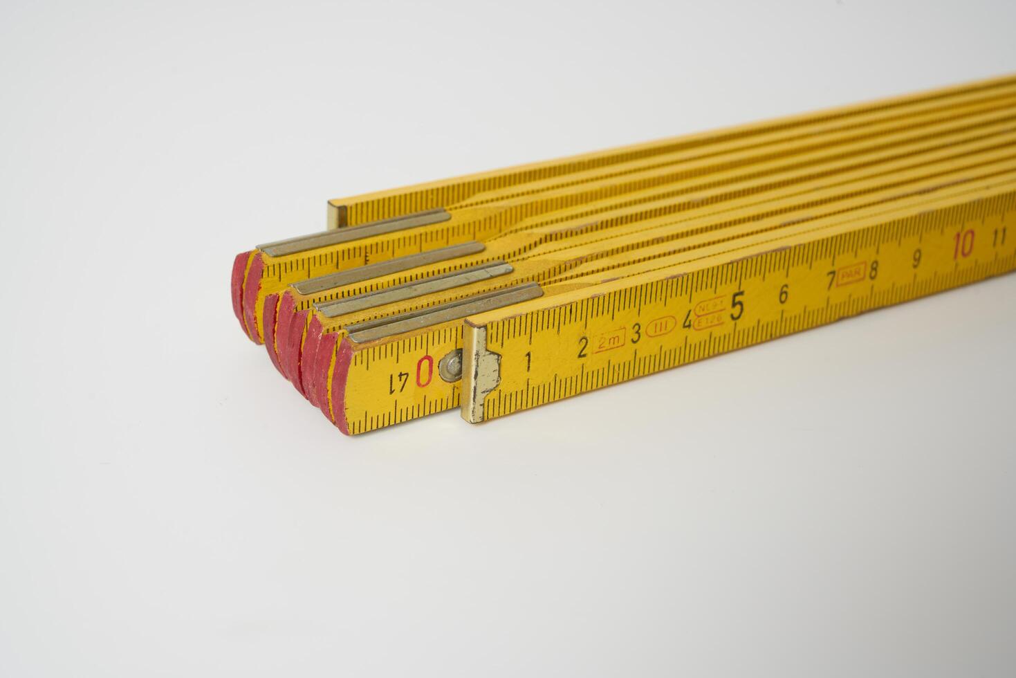 retro retractable wooden carpenters ruler photo