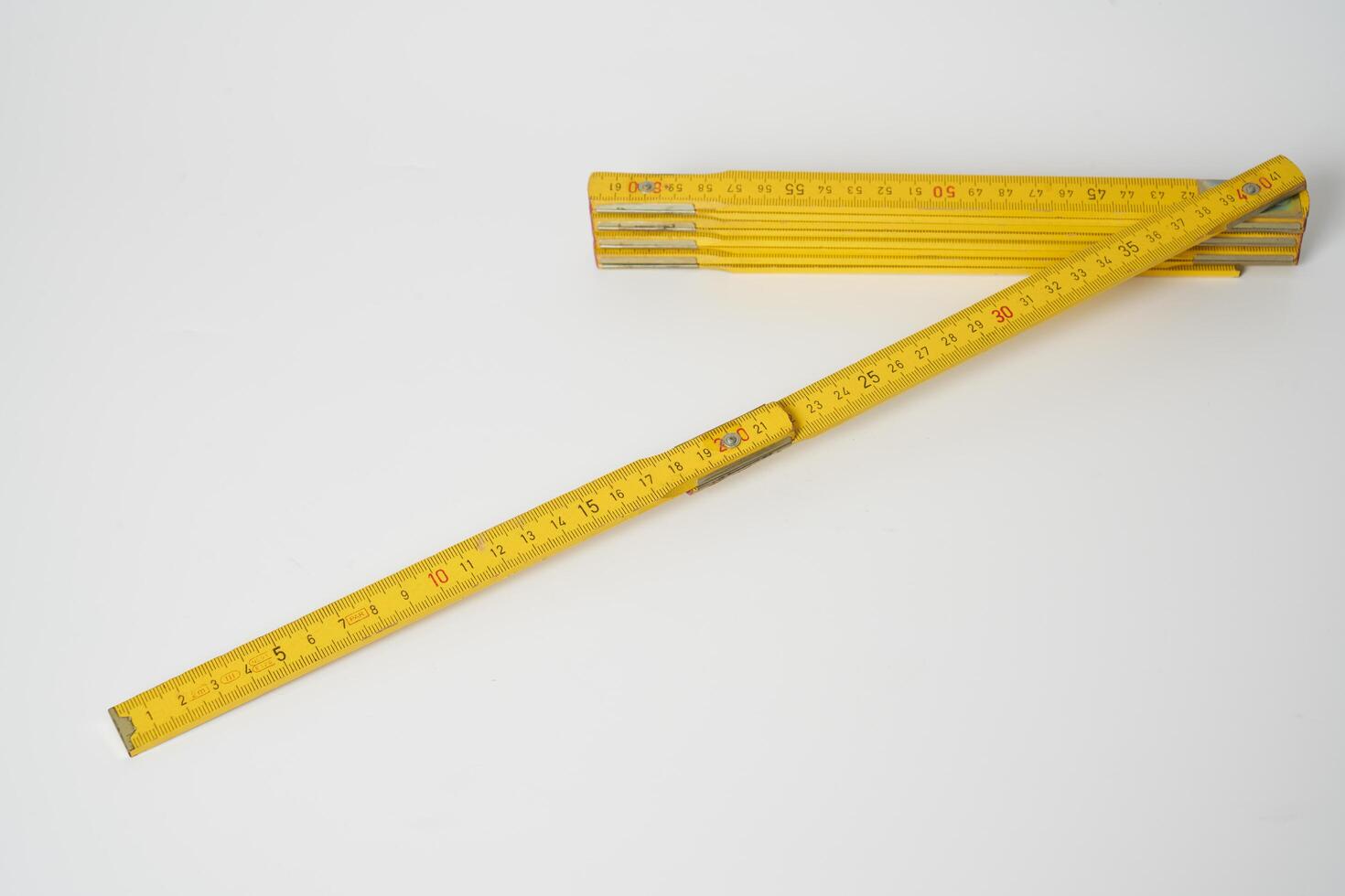 retro retractable wooden carpenters ruler photo